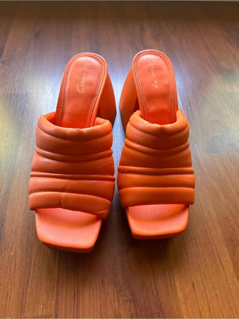 Sam Edelman Orange Padded Slide Heels